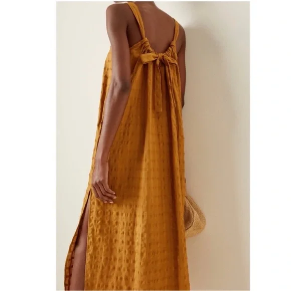 Mara Hoffman Swim Lexi Woven Cotton Midi Dress Trench Tan Brown Size Small - Picture 2 of 14